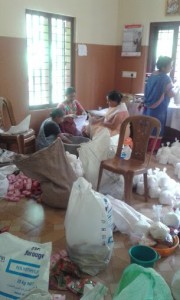 Navakarmites busy sorting and Packing-Mar 2016